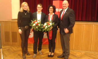 Unsere Kandidaten Jörg Pischinger und Helga Raab-Wasse mit Mariette Eder und Bernd Rützel